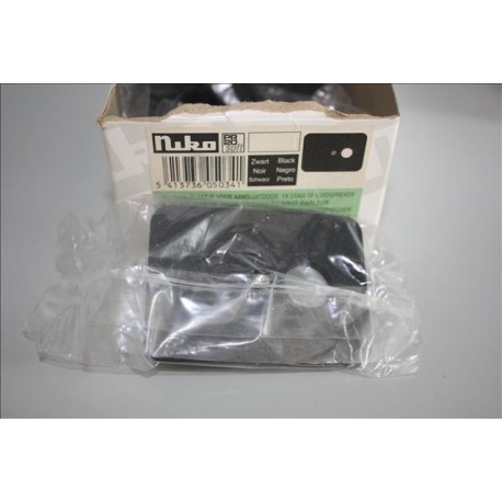 Placa central negra Niko para caja de conexiones 1x cable coaxial o altavoz