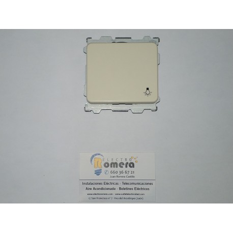 PULSADOR CON TECLA SIMBOLO LUZ MARFIL