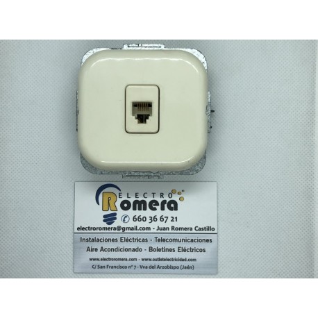 TOMA TELEFONO 4 contactos LX BLANCO MARFIL