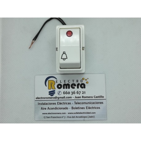 PULSADOR TIMBRE CON LUMINOSO BLANCO EUNEA METROPOLIS