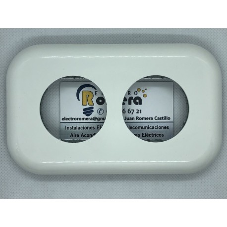 PLACA PARA 2 ELEMENTOS BLANCA