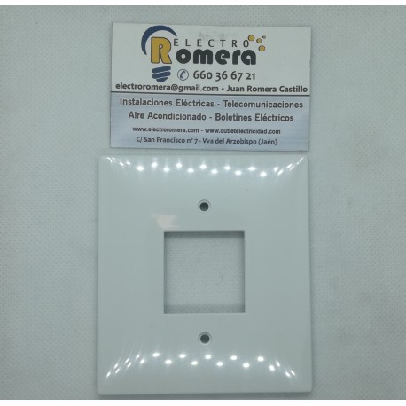 PLACA RECTANGULAR PARA 1 ELEMENTO BLANCO