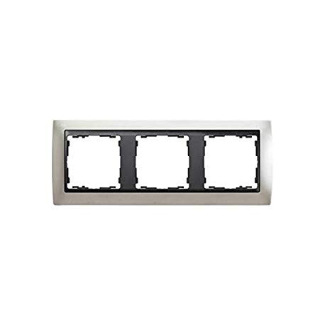 Marco para 3 elementos aluminio mate interior grafito Simon 82 82834-33
