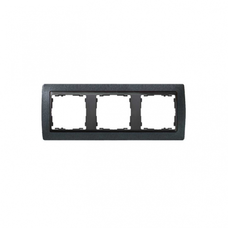 Marco para 3 elementos aluminio mate interior grafito Simon 82 82834-33