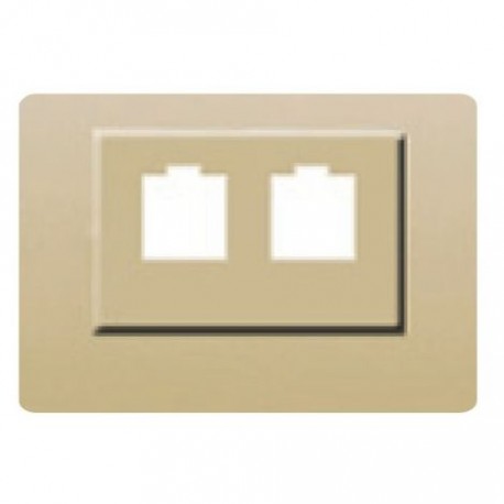 TAPA PARA DOBLE RJ  R11-R45 DORADO PERLADO 21882 DP