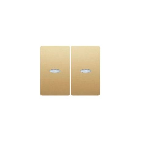 JUEGO TECLAS DOBLE INT./CONM.  CON DIFUSOR DORADO ARENA