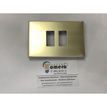 PLACA RECTANGULAR PARA 3 ELEMENTOS MARFIL