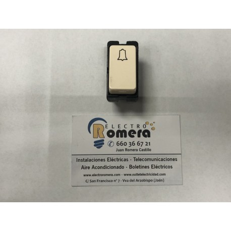 PULSACOR CON SIMBOLO DE CAMPANA MARFIL SERIE IMPACT 9410