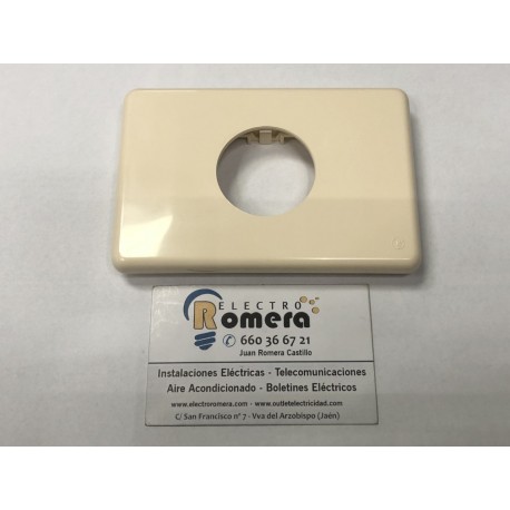 PLACA EMBELLECEDORA CON BASTIDOR SOPORTE MARFIL SERIE IMPACT PLASTIMETAL 9125