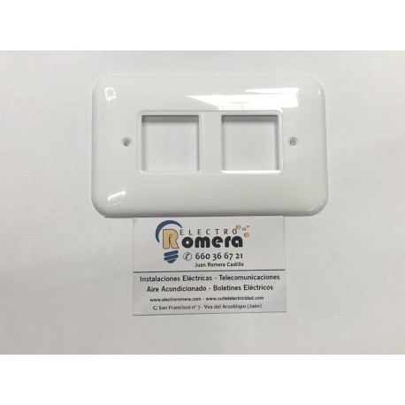 PLACA RECTANGULAR PARA 1 ELEMENTO BLANCO