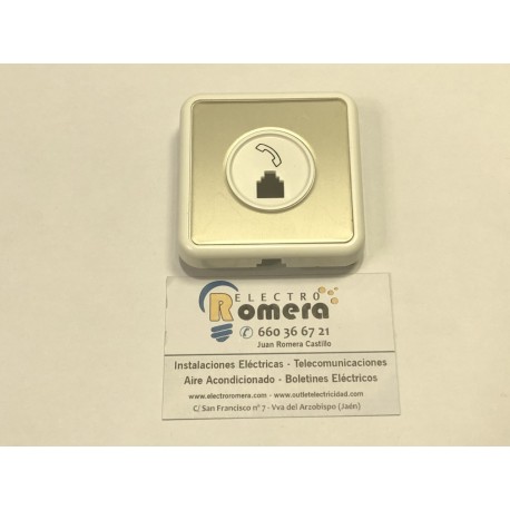 TOMA DE TELEFONO 4 VIAS SL CON BLANCO BJC IBIZA 10081-SLW