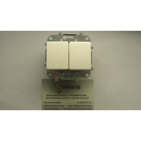 DOBLE CONMUTADOR  DE CRUCE 10A 250V SERIE SIGNO BLANCO ALPINO