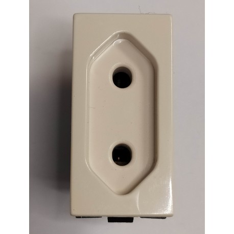 BASE DE ENCHUFE ESTRECHO 2P 10A 250V  BLANCO  87300.02