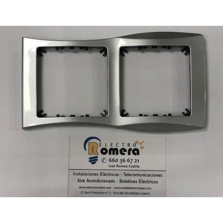 MARCO 2 ELEMENTOS VERTICAL PLATA ALUMINIO SM180