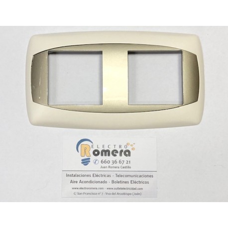 PLACA 2 ELEMENTOS MARFIL/TITANIO EUNEA MASTER SM-100  40464.522