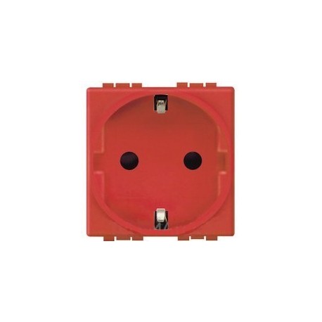 TOMA 2P+T N4141 BTICINO LIGHT 10/16A 250V COLOR ROJO