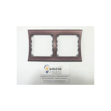 PLACA 2 ELEMENTOS  HORIZONTAL ALUMINIO SIN EMBELLECEDOR