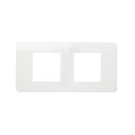 PLACA 2 COMI. HORIZONTAL BASTIDOR CON GARRAS SERIE STYLO BLANCO ALPINO 2272.3 BA NIESSEN