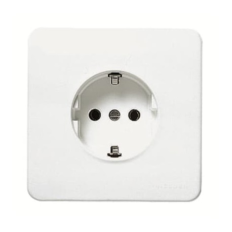 BASE DE ENCHUFE SCHUKO T.T. LATERAL 10-16A/250V SERIE STYLO BLANCO ALPINO NIESSEN 2088 BA