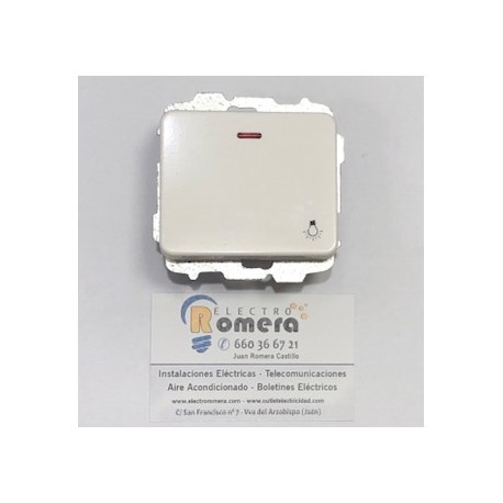 DOBLE CONMUTADOR CON TECLA EN BLANCO