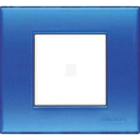 PLACA COLOR AZUL GEL 2 MÓDULOS BTICINO LIGHT N4802BJ 