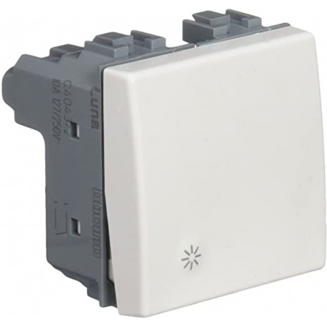 PULSAD PULSADOR LUZ 2 MÓDULOS 10A 250V C4043/2 BTICINO LUNA C4043/2