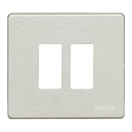 PLACA DE ALUMINIO OXIDAD 2 MÓDULOS ESTRECHOS BTICNO MAGIC  500/2/X