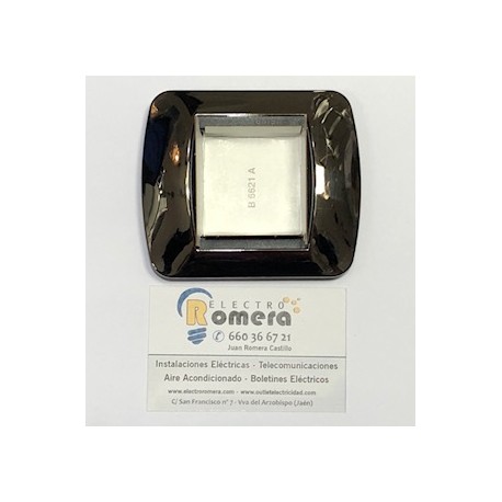 PLACA / MARCO 1 ELEMENTO COLOR NIQUEL NEGRO BTICINO LIVING L4802NN