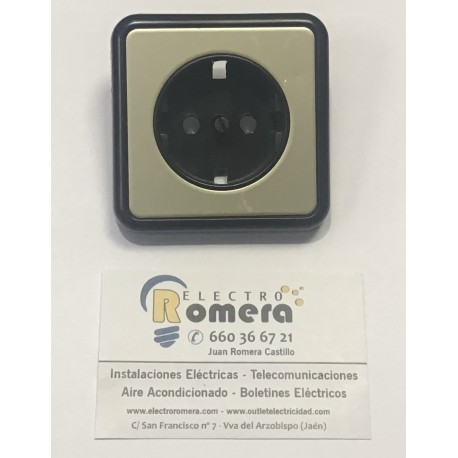 Tapa para Base 2P + T (TT lateral) dorado marco negro BJC IBIZA  10723-SL