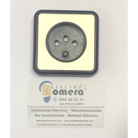 Tapa para Base 2P + T (TT francés) dorado con marco negro BJC IBIZA 10071-SL