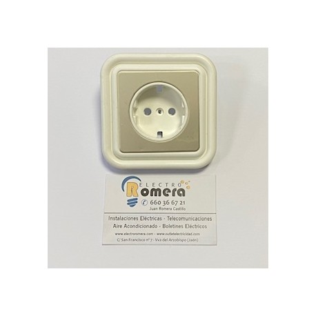 TAPA PARA BASE ENCHUFE TOMA TIERRA LATERAL MONOBLOCK SERIE IBIZA BLANCO