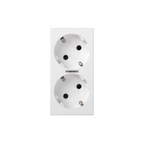 Base doble schuko blanca embornamiento por corte 1Click con led 50010432-030