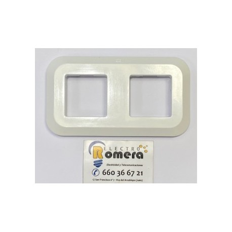 MARCO 2 ELEMENTOS BLANCO SIN EMBELLECEDOR EXTERIOR NI BASTIDOR BJC OLYMPIA 15.002-BLANCO