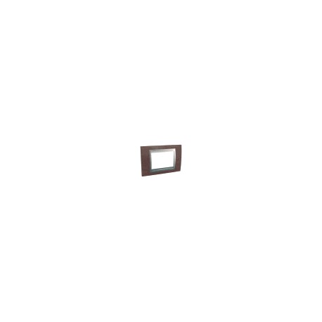 Unica Top - cover frame - 3 modules - tobacco/aluminium u66.103.0m4