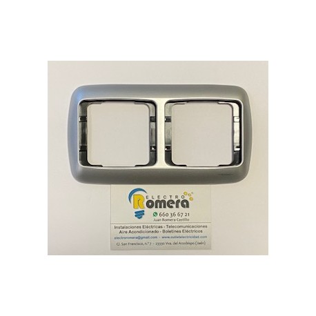 MARCO 2 ELEMENTOS HORIZONTAL SERIE ARCO PLATA MATE