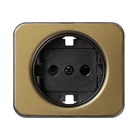 Tapa enchufe con toma de tierra SIMON 75 75041-36 BRONCE