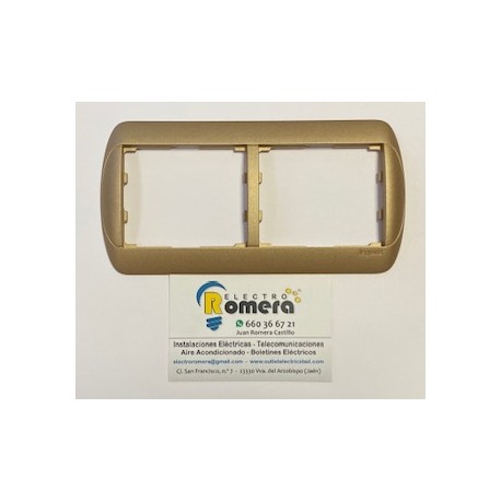 MARCO 2 ELEMENTOS METALIZADO COLOR BRONCE LEGRAND GALEA 7774 02