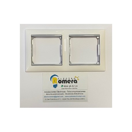 MARCO 2 ELEMENTOS BLANCO/GRIS LEGRAND VALENA 7744 92