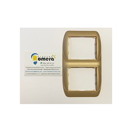 MARCO 2 ELEMENTOS METALIZADO BRONCE VERTICAL LEGRAND GALEA 7774 06