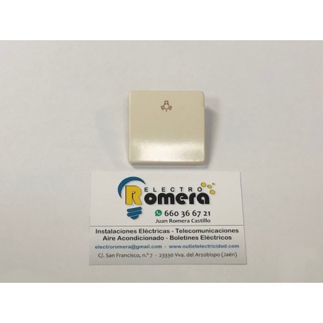 TECLA CON SIMBOLO DE LUZ BLANCO MARFIL NIESSEN STYLO