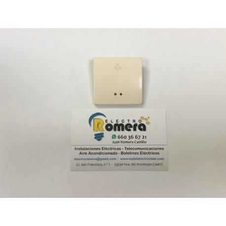 TECLA CON VISOR Y SIMBOLO DE LUZ NIESSEN STYLO BLANCO MARFIL