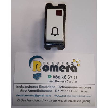 PULSADOR CON LUMINOSO CAMPANA BLANCO PLASTIMETAL UNICAJA 434-L