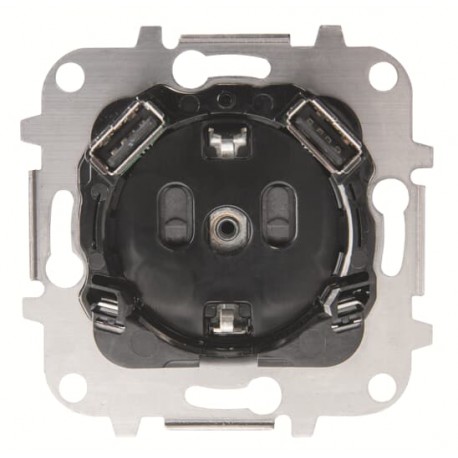 BASE ENCHUFE SCHUKO CON DOBLE CARGADOR USB NIESSEN 8188.3