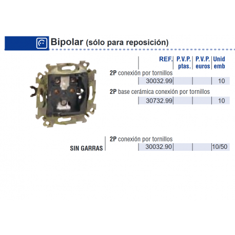 Base  2 POLOS CON BASTIDOR, sin garras