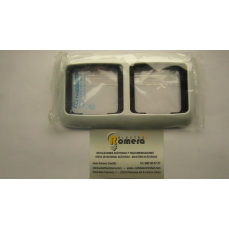 MARCO 2 ELEMENTOS HORIZONTAL SERIE ARCO BLANCO SOLIDO 