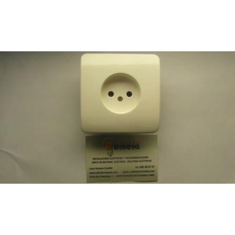 BASE DE ENCHUFE BIPOLAR CON PLACAS S/UNE 10A 250V SERIE STYLO BLANCO ALPINO
