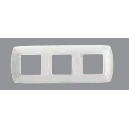 PLACA BEIGE  4 MECANISMOS ESTR. CON BASTIDOR