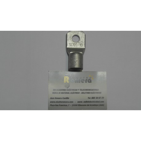 TERMINALES DE COBRE METALICOS  120MMX10 MM AGUJERO