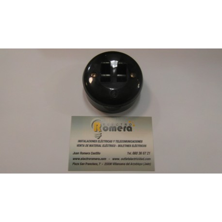 DOBLE INTERRUPTOR NEGRO CIRCULAR NEGRO