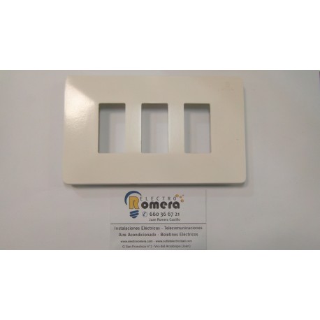PLACA PARA 3 ELEMENTOS BLANCO